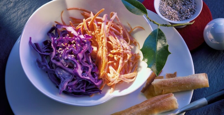 Bio-Salat-Duo mit Knusperhüppen