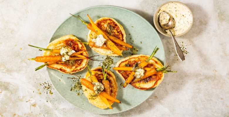 Bio-Protein-Naan mit Ofen-Rüebli