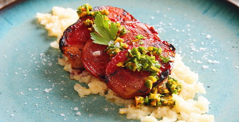 Randenbraten mit Honig-Senf-Glasur