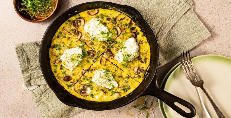 Omelette baveuse aux légumes bio